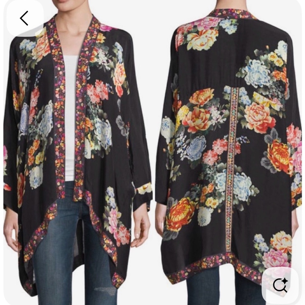 Johnny Was Multicolor Floral Kimono